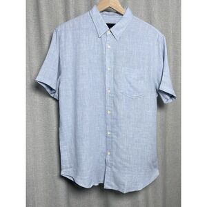 Rails Fairfax Shirt Mens Med Blue Melange Short Sleeve Button Up Lightweight NWT